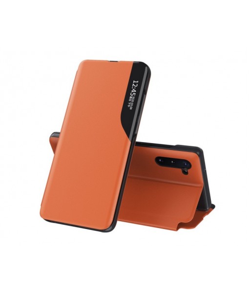 Husa Samsung Galaxy Note 10 Plus, Eco Book, Piele Ecologica, Orange